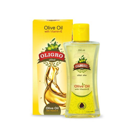 Oligro Olive Oil with Vitamin-E for Smooth and Moisturized Skin 200ml
