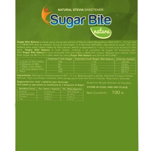 Sugar Bite Natura Sweetener Pellets - 100 Pellets