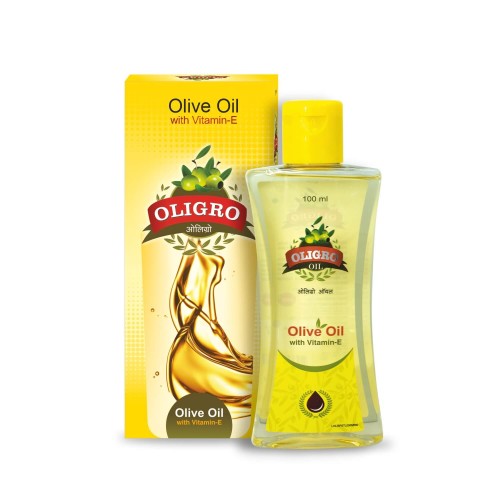 Oligro Olive Oil with Vitamin-E for Smooth and Moisturized Skin 100ml