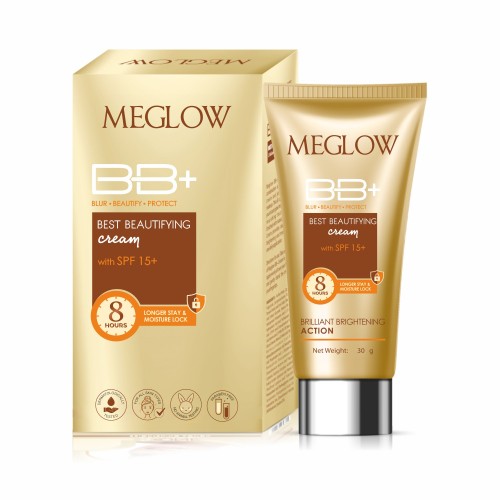 Meglow Best Beautifying BB+ Fairness Cream With Spf 15+ - 30g