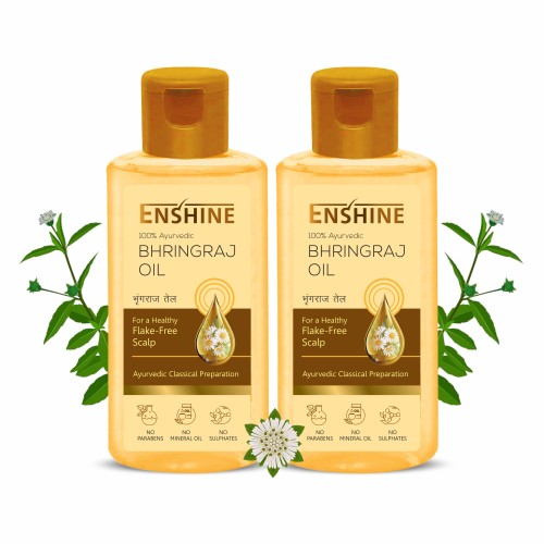 Enshine Bhringraj Hair Oil for Dandruff & Hair Growth | For Women & Men | 100% Ayurvedic, Pack of 2, 60ml each