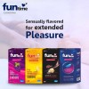 Funtime Condoms Combo, Black Grapes, Banana, Vanilla Flavour and Climax Control 10 Pcs Each - Pack of 4